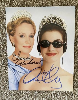 Rare The Princess Diaries Anne Hathaway Julie Andrews Signed Photo Authentic