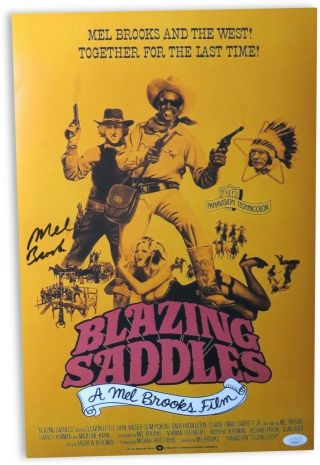 Mel Brooks Signed Autographed 12x18 Photo Blazing Saddles Jsa Hh36195