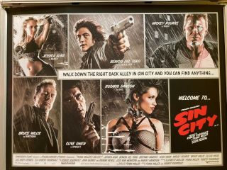 Sin City Rare Quad Cinema Poster Robert Rodriguez
