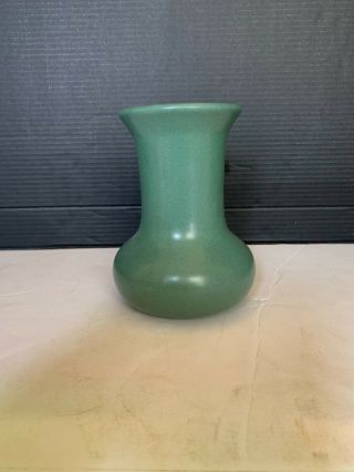 Vintage Arts And Crafts Style Matte Green Pottery Vase