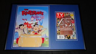 Joe Barbera Signed Framed 1998 Tv Guide Cover & Photo Display Hanna Barbera