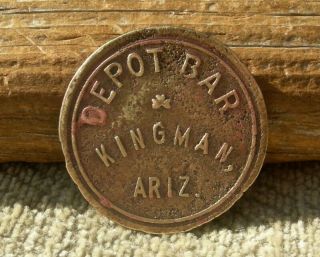 1912 Kingman Arizona Az (route 66 Mohave Co) Rare R9 Railroad " Depot Bar " Token