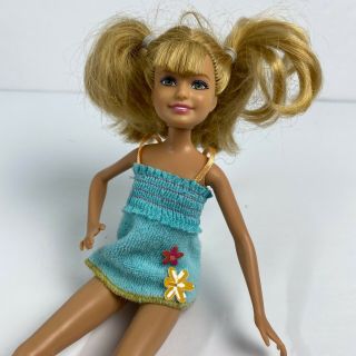 Skipper Stacie Barbie Doll By Mattel Dressed In Robe Dress Pigtails 2010