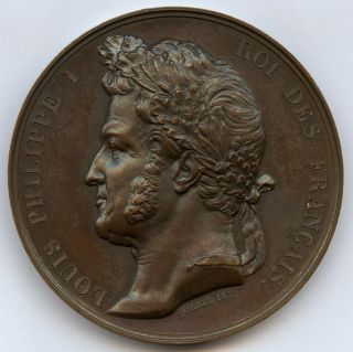 France Issued To Honor King Louis Philippe I 1838 Cooper Medal By Borrel 51mm 64