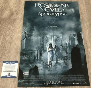 Milla Jovovich Signed Resident Evil Apocalypse 12x18 Photo W/exact Proof Bas