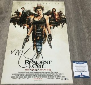 Milla Jovovich Signed Resident Evil The Final Chapter 12x18 Wexact Proof Bas