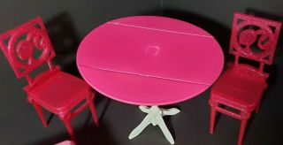 BARBIE DREAM HOUSE BED,  TABLE AND 1 CHAIR,  PLUS EXTRA TABLE AND 2 CHAIRS 3
