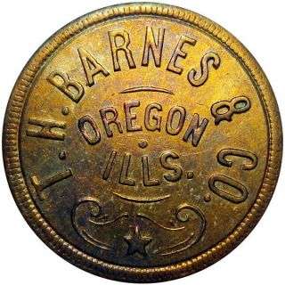 Oregon Illinois Good For Token T H Barnes & Co