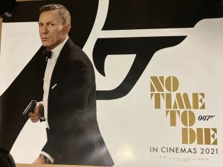 No Time To Die Quad Cinema Poster.  James Bond Version 2021