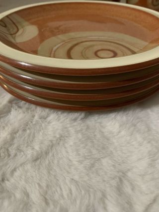 Denby Fire Chilli 4 Salad Plates 8 7/8 Inches England Stoneware