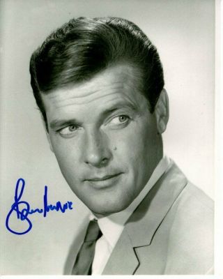 Roger Moore Signed Autographed Photo James Bond 007