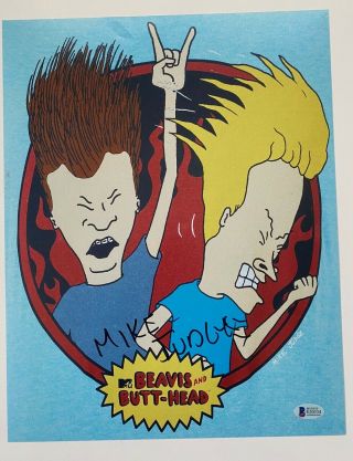 Mike Judge Signed Autographed 11x14 Photo Beavis And Butt - Head Beckett Bas