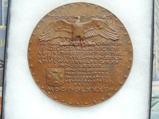 Saint Gaudens 1889 4 1/2” Centennial Bronze Medal Inaugural George Washington 3