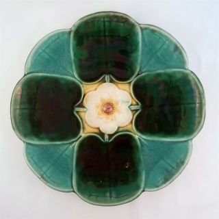 Antique Victorian Majolica Etruscan Water Lily Plate Gsh Griffin Smith Hill