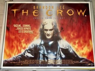 The Crow Quad Cinema Poster.  Rare.  Brandon Lee