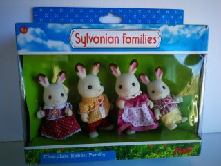 Sylvanian Families Flair Chocolate Rabbit Family - Never Played With