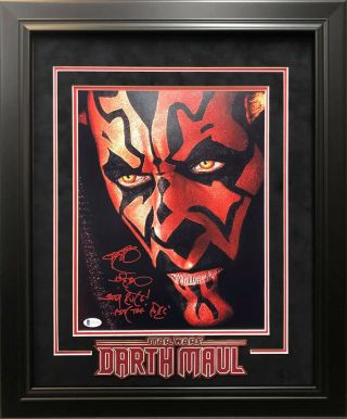 Ray Park Darth Maul Star Wars Framed 11x14 Photo Signed Bas Witness Certified