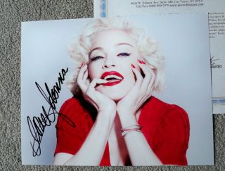Madonna Hand Signed 8 1/2 X 11 Color Photo /