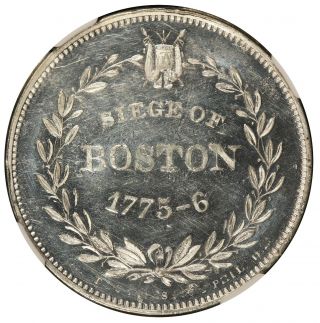 1859 George Washington Lovett ' s Siege of Boston Medal Baker - 50D - NGC MS 63 DPL 3