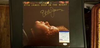 Etta James Signed Deep In The Night Lp Psa/dna