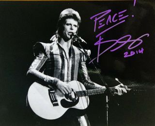 Hall Of Fame Ziggy Stardust David Bowie Hand Signed 8x10 Space Oddity Grammy