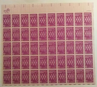 Amateur Ham Radio 5c Cent Us Stamp,  Sheet Of 100,  Mnh 1260,  1964