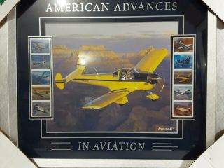 American Advances In Aviation Ercoupe 415 Framed Photo Usa37 W/stamps Usps