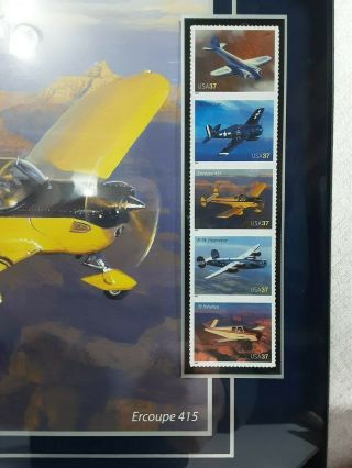 American Advances in Aviation Ercoupe 415 Framed Photo USA37 w/Stamps USPS 2