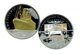 Rms Titanic Commemorative Color Coin Proof Lucky Money Value $139