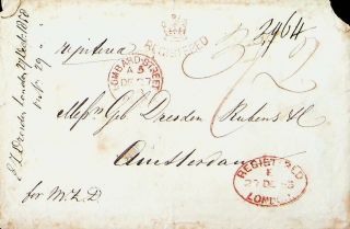 Us 1818 Prestamp Regd Cover From Lombard Street To London Gb