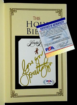 Personal Gift From Loretta Lynn Signed Autograph In Holy Bible With Psa/dna