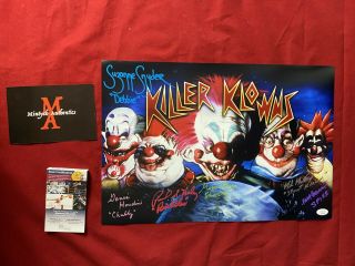 The Killer Klowns From Outer Space Cast Signed 12x18 Photo Jsa Suzanne Snyder