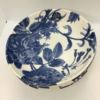 Royal Stafford Blue Floral Weave Individual Pasta Bowls Set Of 4 Nwt