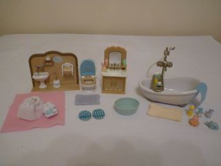 Sylvanian Families Country Bathroom Furniture Set Complete