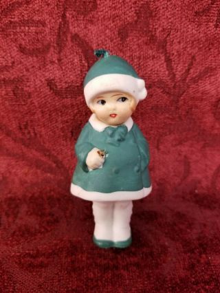 Vintage/antique German All Bisque Miniature All Bisque Doll 3 1/2 " Molded Featur