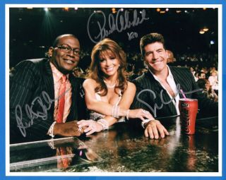 Paula Abdul Simon Cowell Randy Jackson American Idol Signed Autograph 8x10 Photo