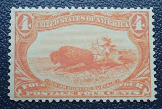 Scott 287 - 1898 U.  S.  Stamp - 4c Indian Hunting Buffalo