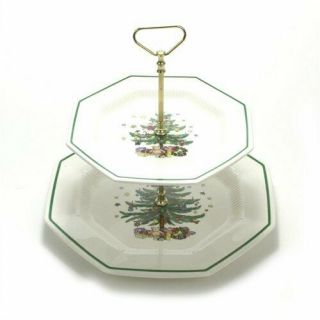 In The Box Nikko Christmastime Two Tier Tray Handle
