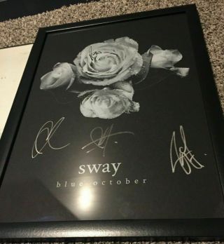 Blue October Sway Autographed Album Art Work 14x20 Framed Band Signed Authentic