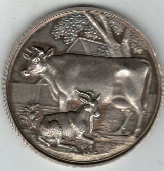 1876 British Silver Award Medal Issued For British Dairy Farmers 