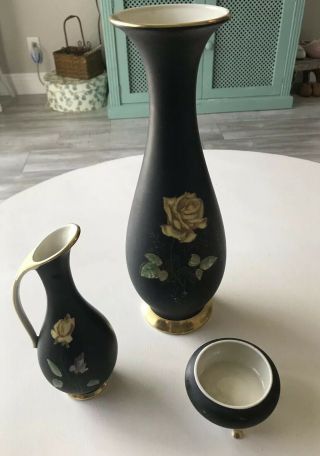 Set Of 3 Porzellan /porcelain Royal Bavaria Km Germany Hand Made 17 Pre - Owned