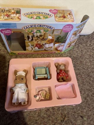 Calico Critters Marjorie Bunny Nurse And Morgan Mouse W/accessories