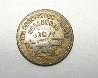 Brunswick - Balke Collender Compy Gaston 5 Cent Billiards Pool Trade Token Coin