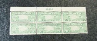 Nystamps Us Plate Block Air Mail Stamp C9 Og Nh $95 Plate Block 6 J29x1220