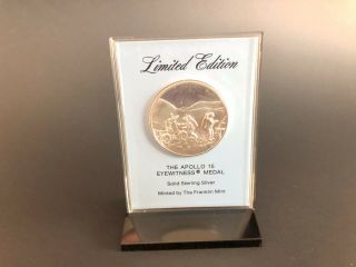 Franklin 1971 Sterling Silver The Apollo 15 Eyewitness Medal Limited