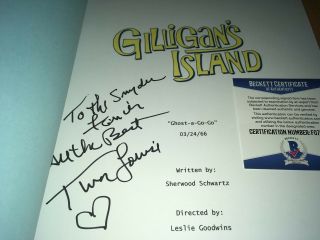 Tina Louise Dawn Wells Gilligan ' s Island Signed Script BAS Beckett Certified 2