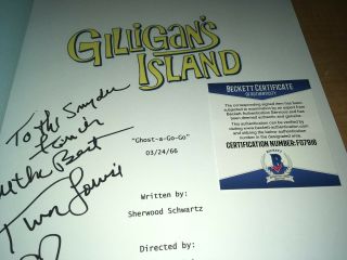 Tina Louise Dawn Wells Gilligan ' s Island Signed Script BAS Beckett Certified 3