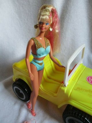 Rare Barbie Baywatch Car Jeep and Vintage Barbie Doll 2