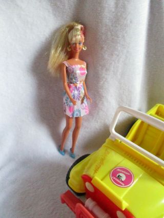 Rare Barbie Baywatch Car Jeep and Vintage Barbie Doll 3