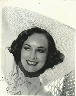 Paulette Goddard 8x10 Double Weight Photo Autograph Inscribed Signed